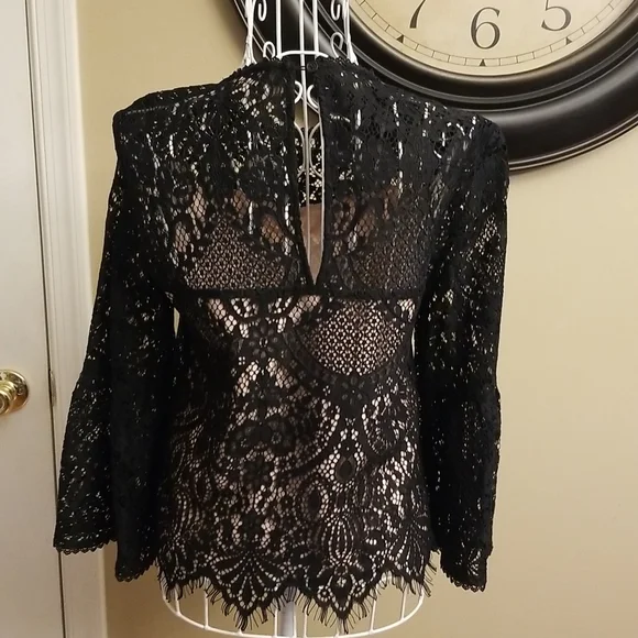Women's Cupcakes and Cashmere black lace top NWT - Picture 6 of 11